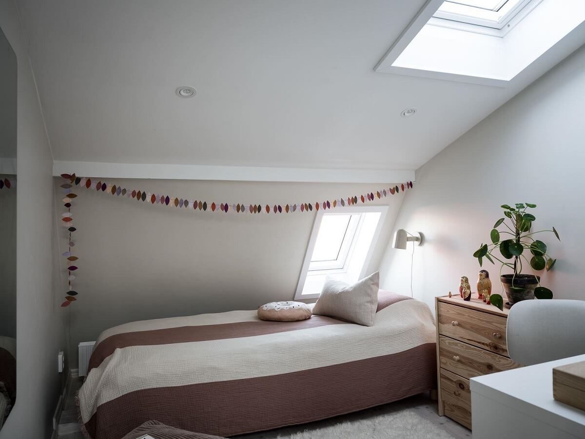 attic bedroom with skylight nordroom