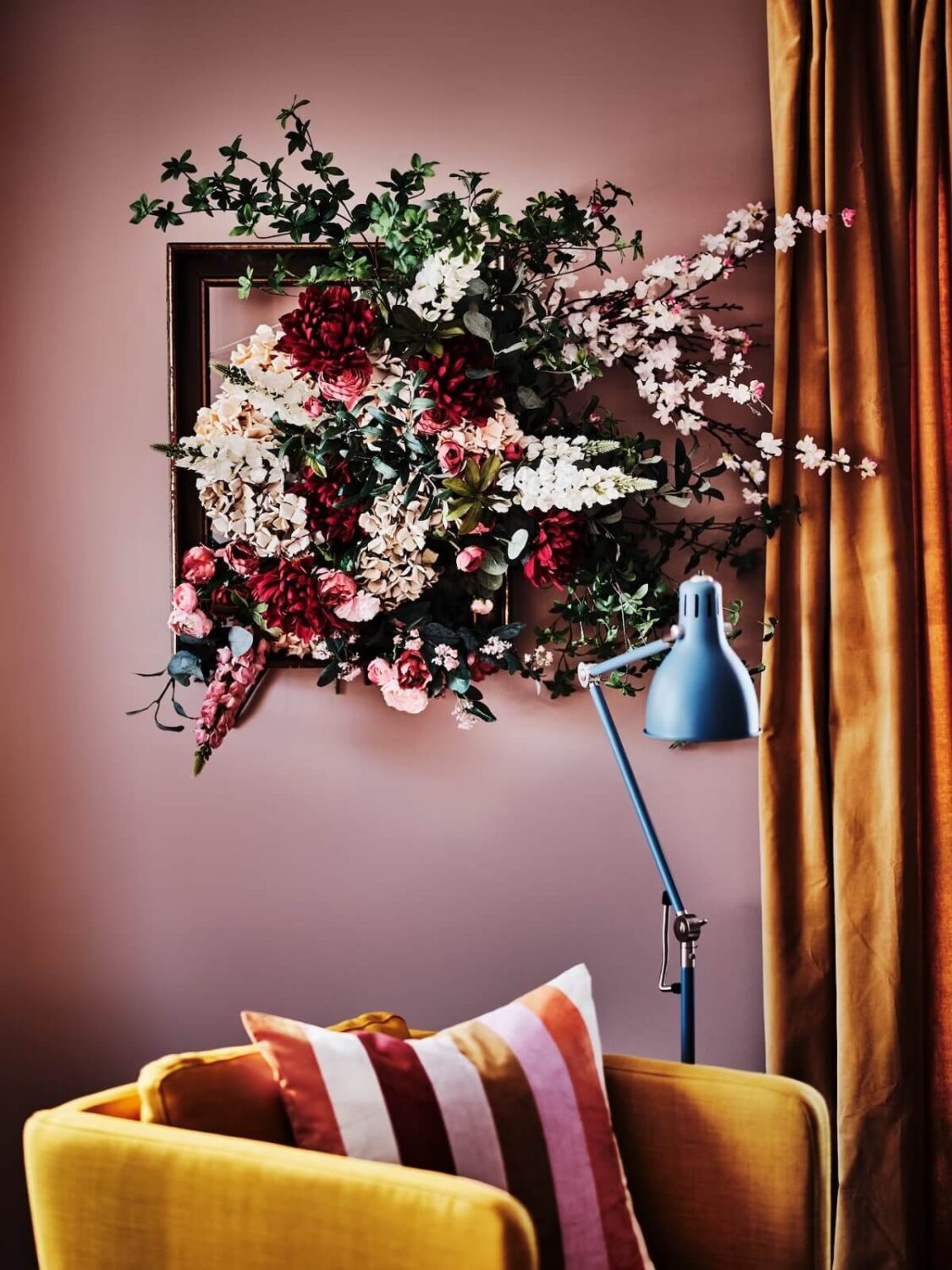 ikea floral display warm romantic interior style nordroom