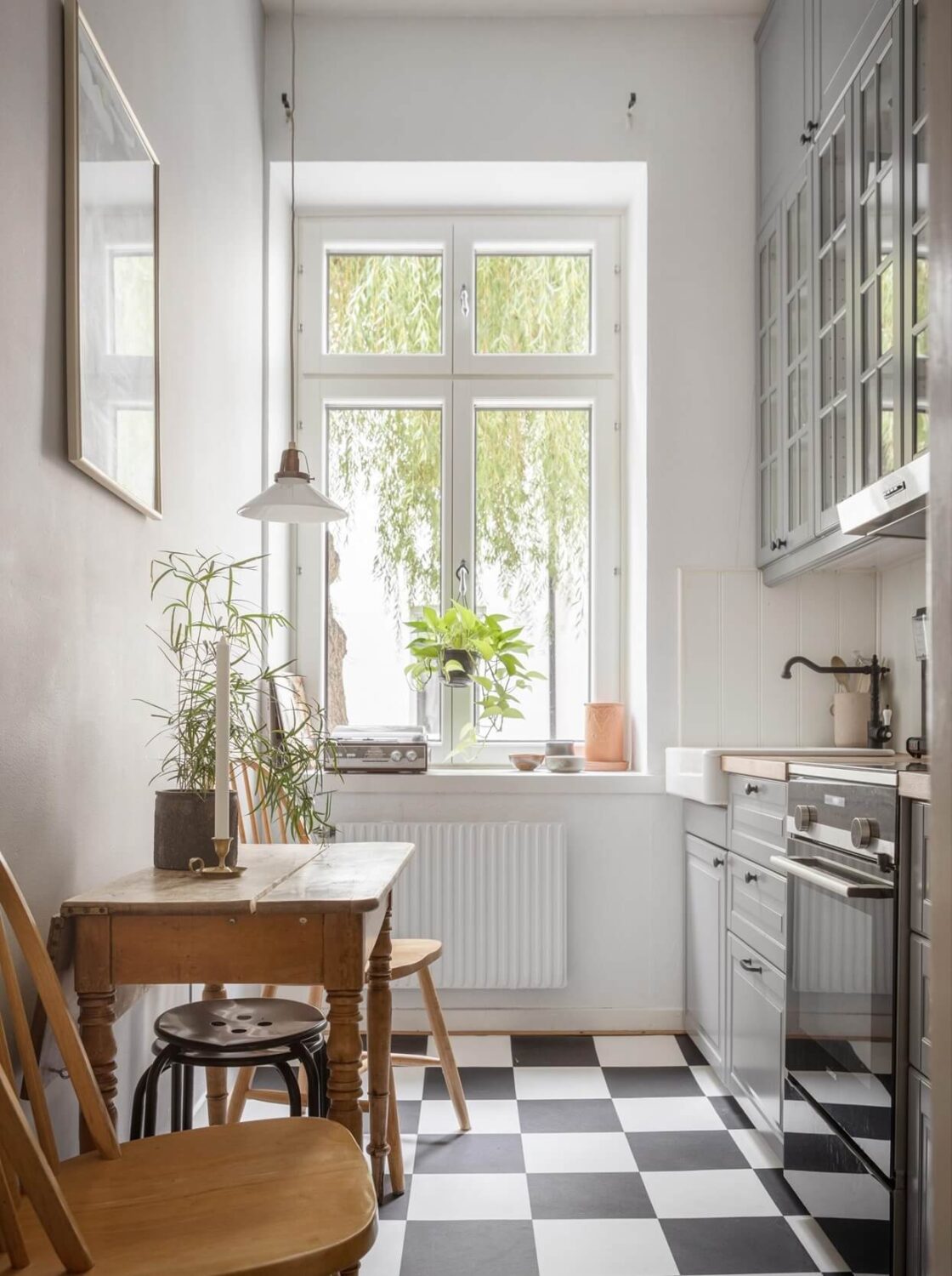 kitchen-gray-cabinets-small-wooden-table-nordroom