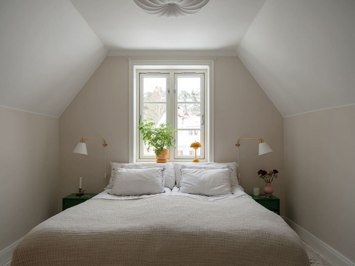 serene master bedroom slanted ceilings nordroom