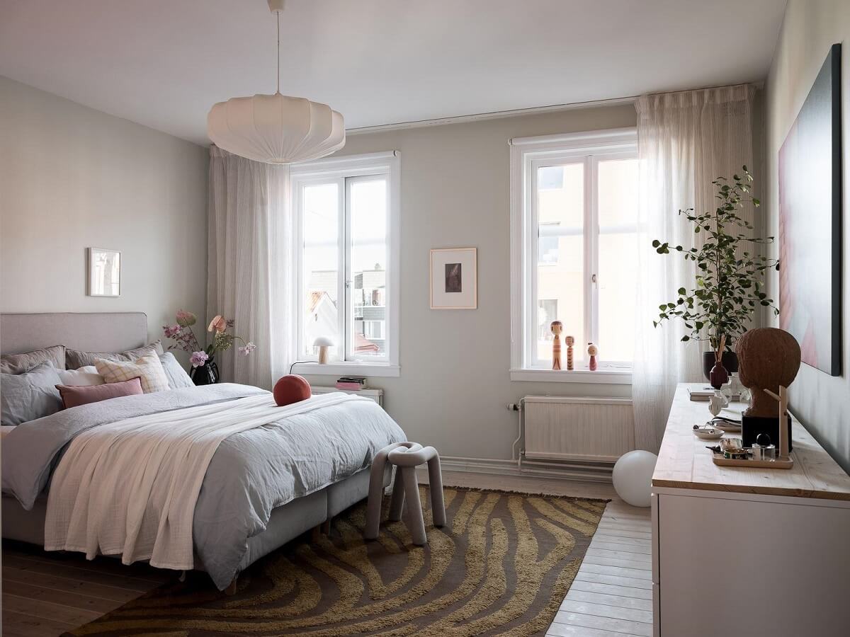 serene scandinavian bedroom light gray walls nordroom