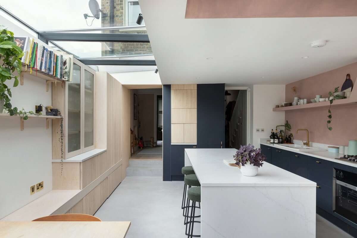 skylight modern kitchen extension island nordroom