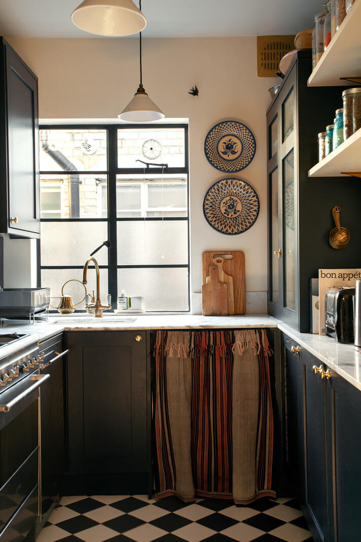 small-dark-blue-kitchen-checkerboard-floor-nordroom