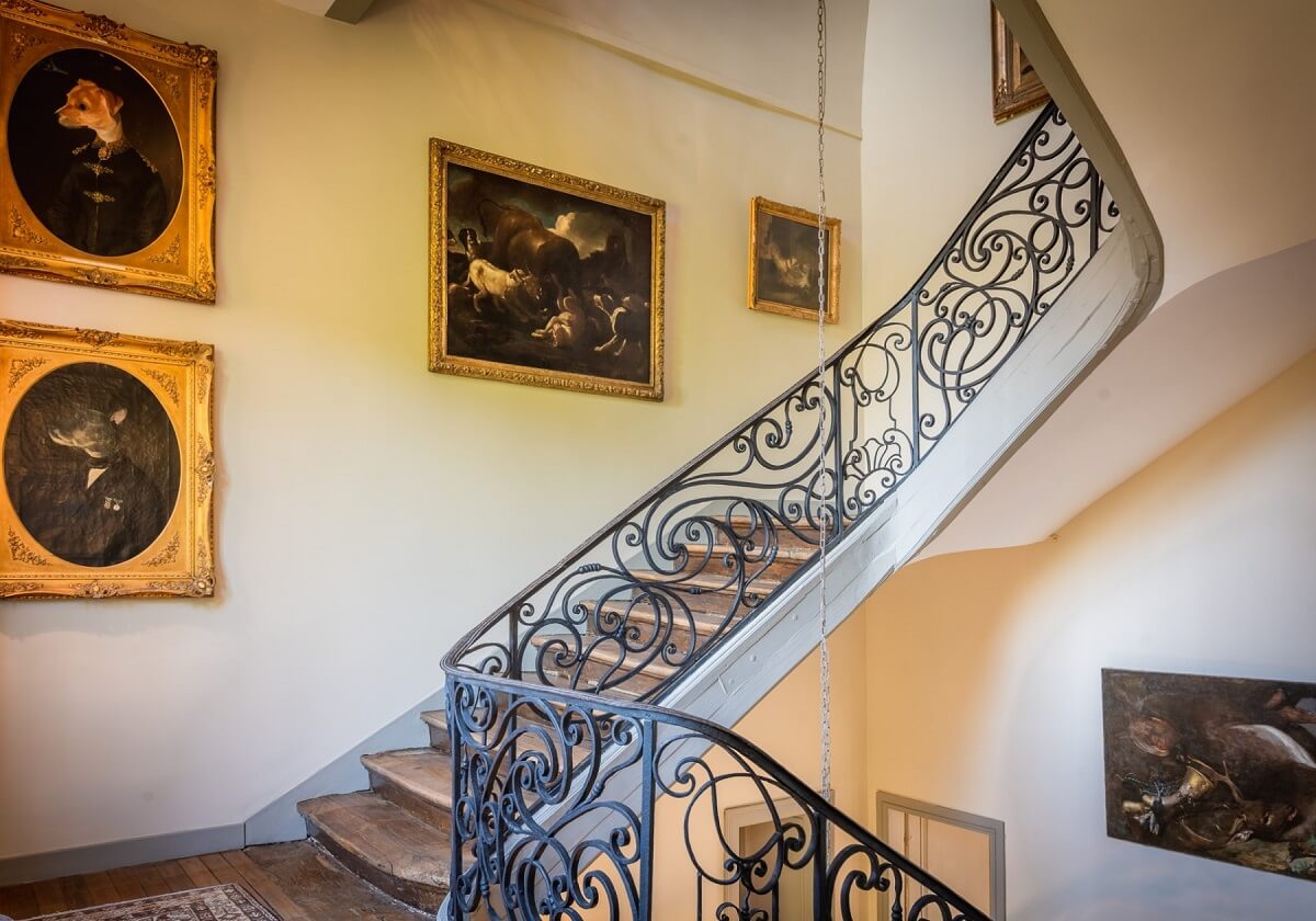 staircase renovated chateau france