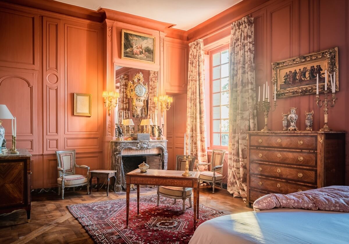 terracotta wall color bedroom french chateau