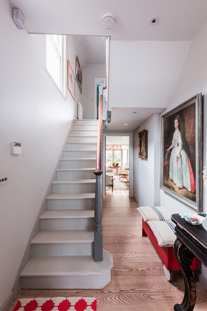 light gray staircase