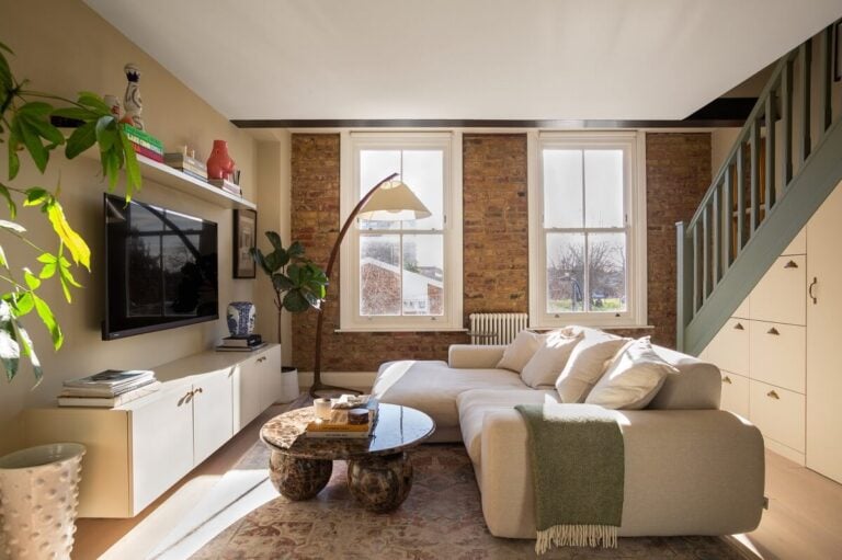 Image showcasing An Exposed Brick Wall in a London Duplex Apartment - The Nordroom