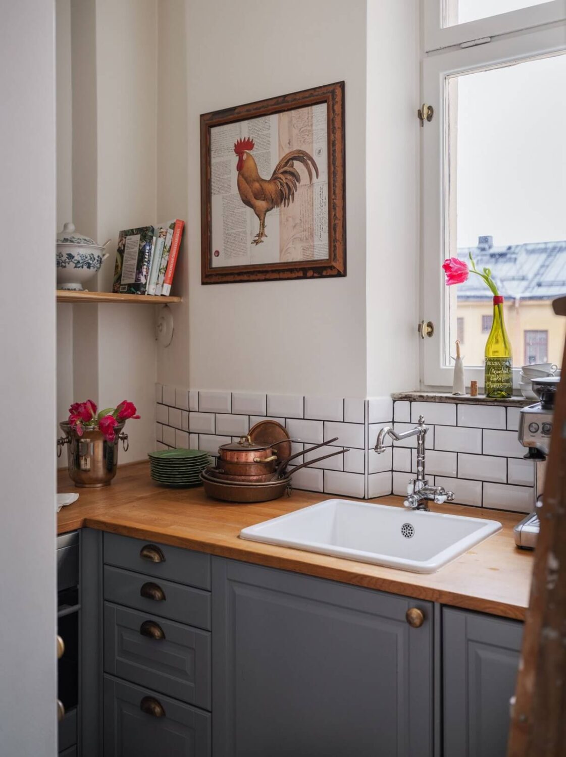 tiny kitchen with gray cabinets nordroom