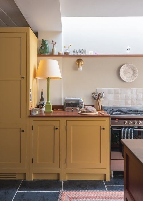 yellow kitchen cabinets