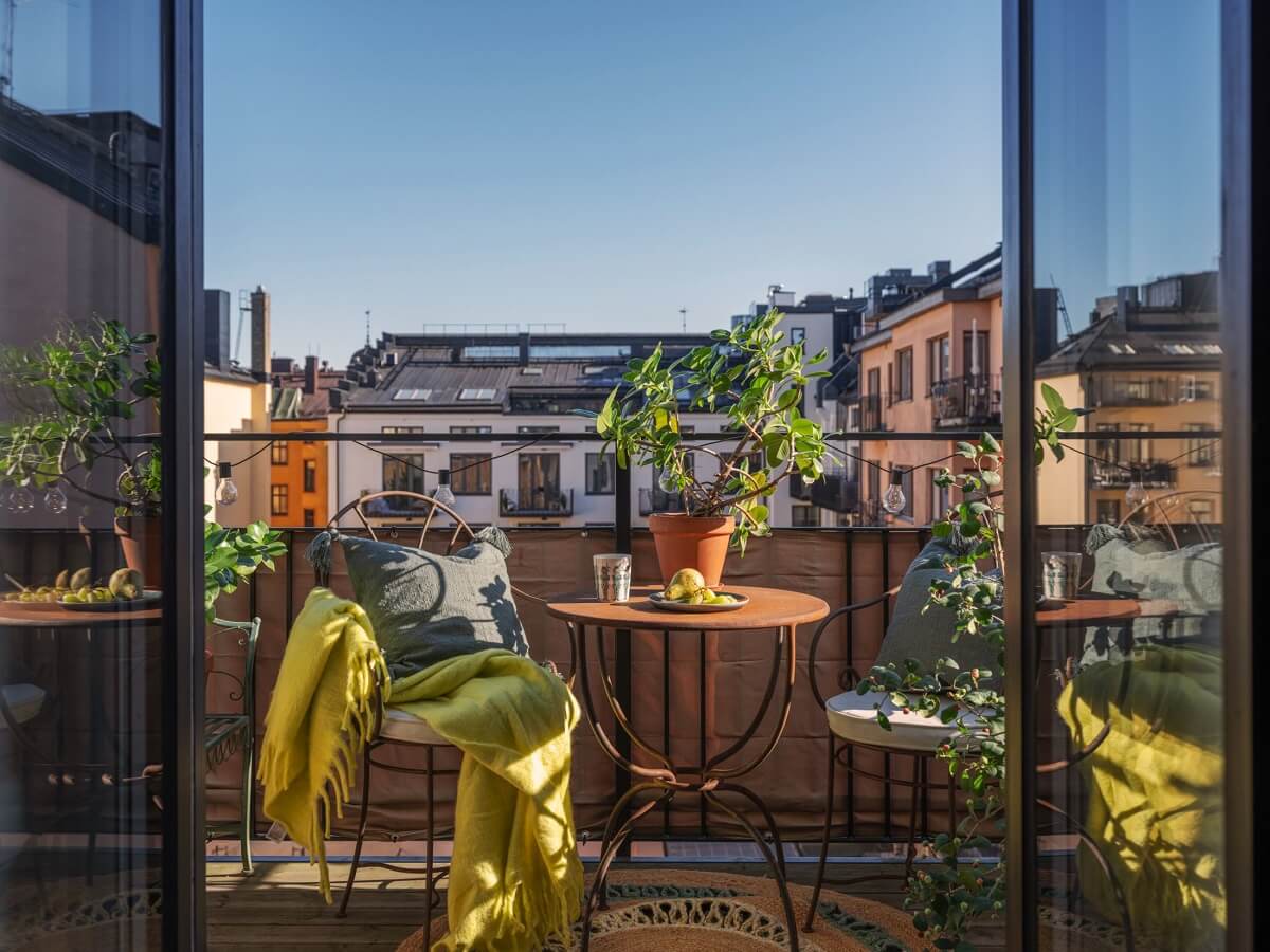 balcony with view of stockholm houses