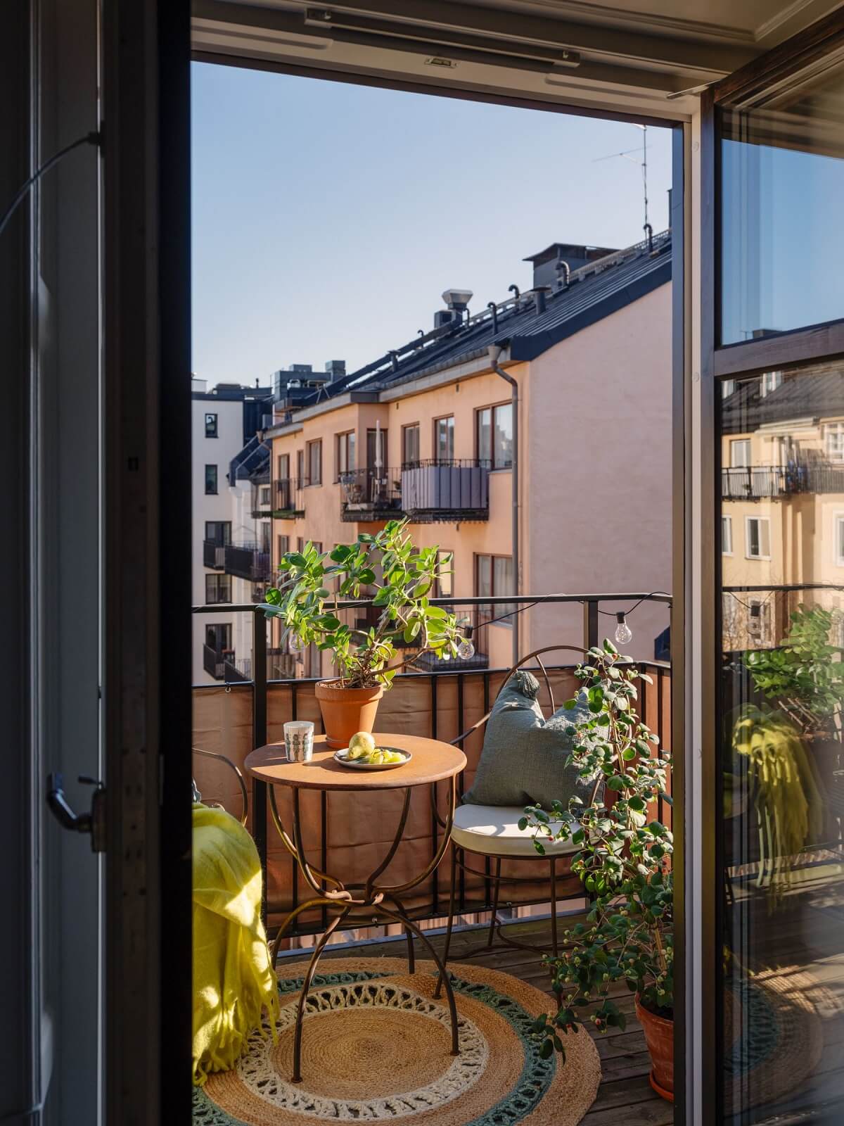 A Classic Swedish Apartment Decorated in Green and Pink Tones - The ... - Indoor Balcony Landscaping For Swedish Apartments
