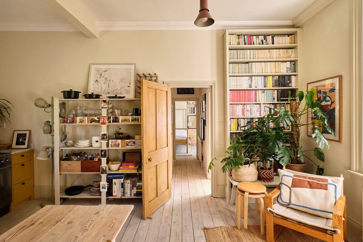 bookshelves in small living room