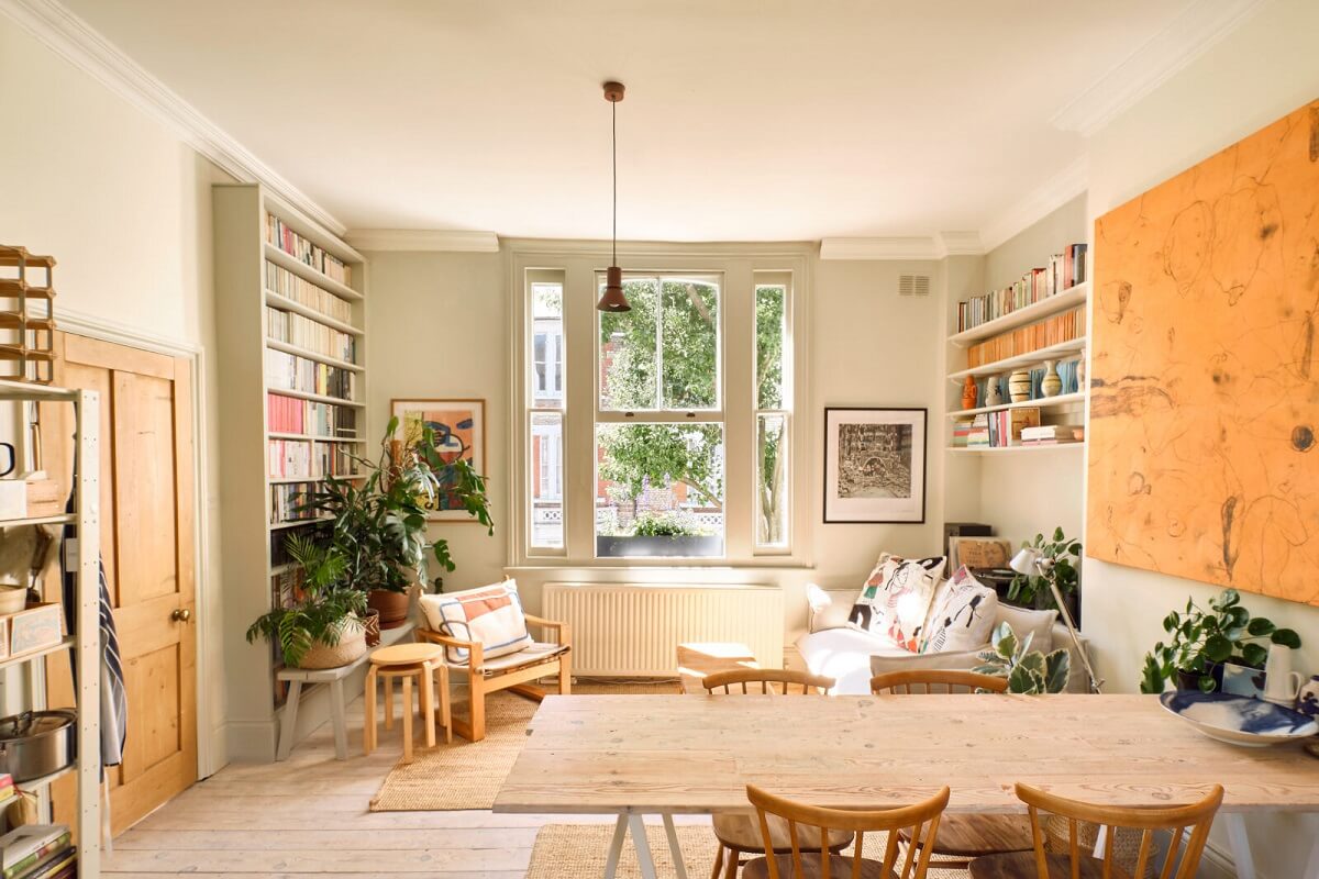 living room with natural light