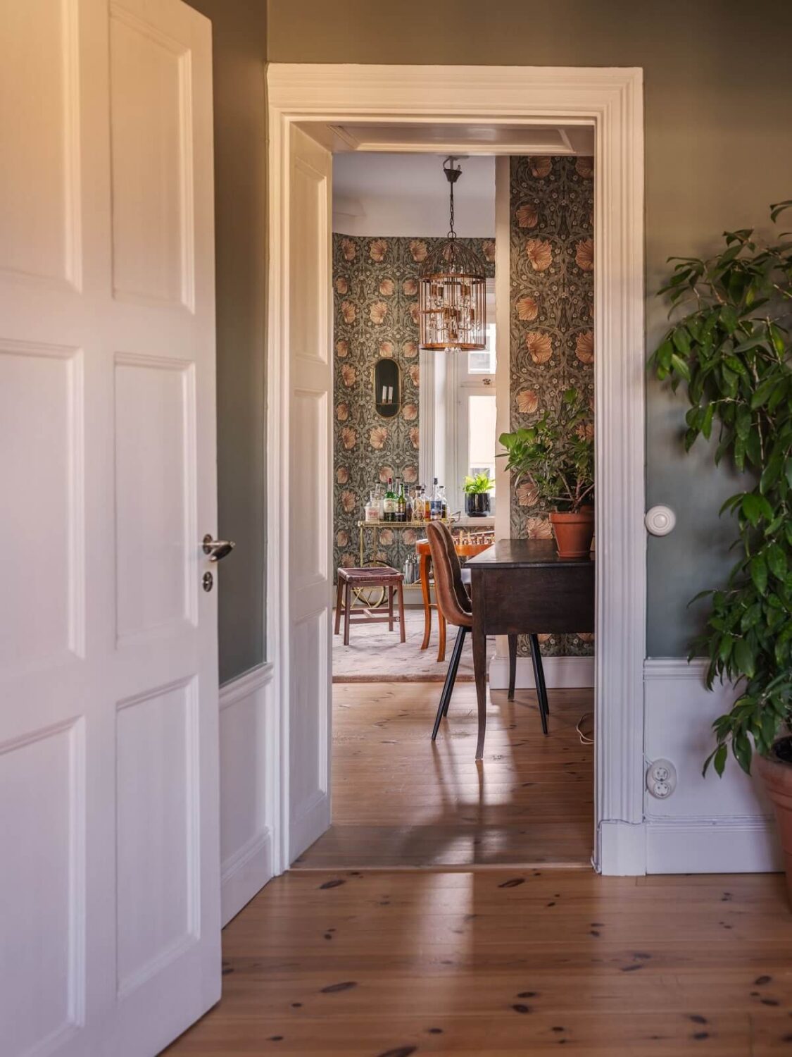 wooden floor and home office