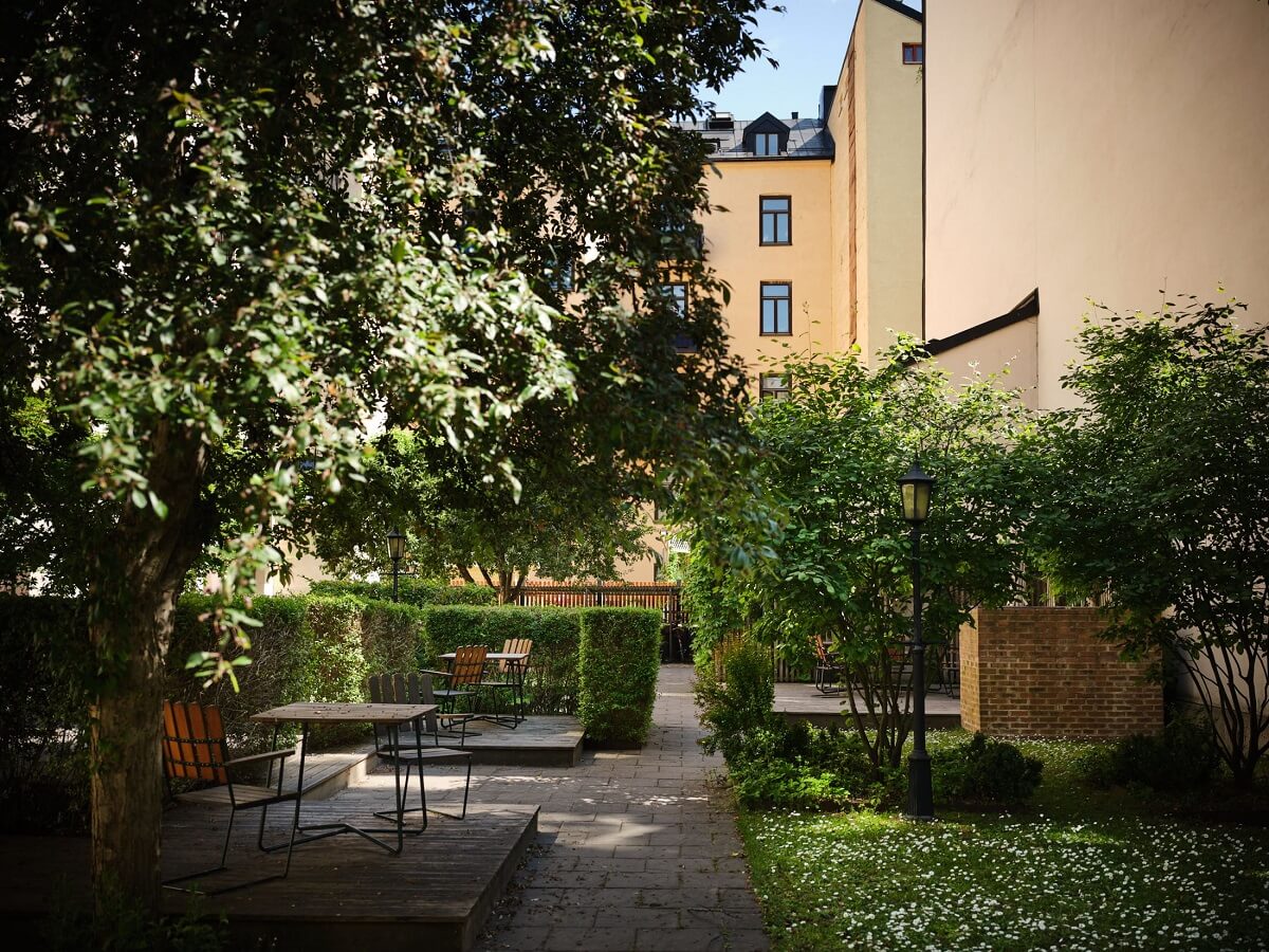 green courtyard stockholm apartment building nordroom