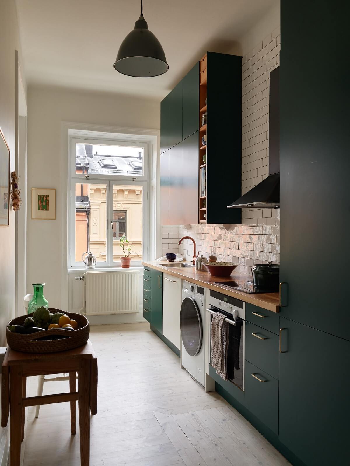 A Green Kitchen in a Gray Family Apartment - The Nordroom