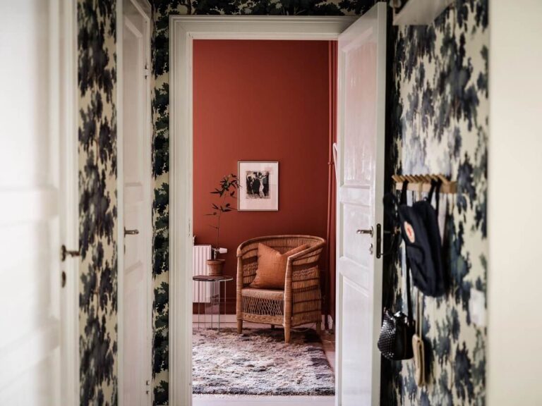 A Scandinavian Apartment with a Rust Red Bedroom - The Nordroom