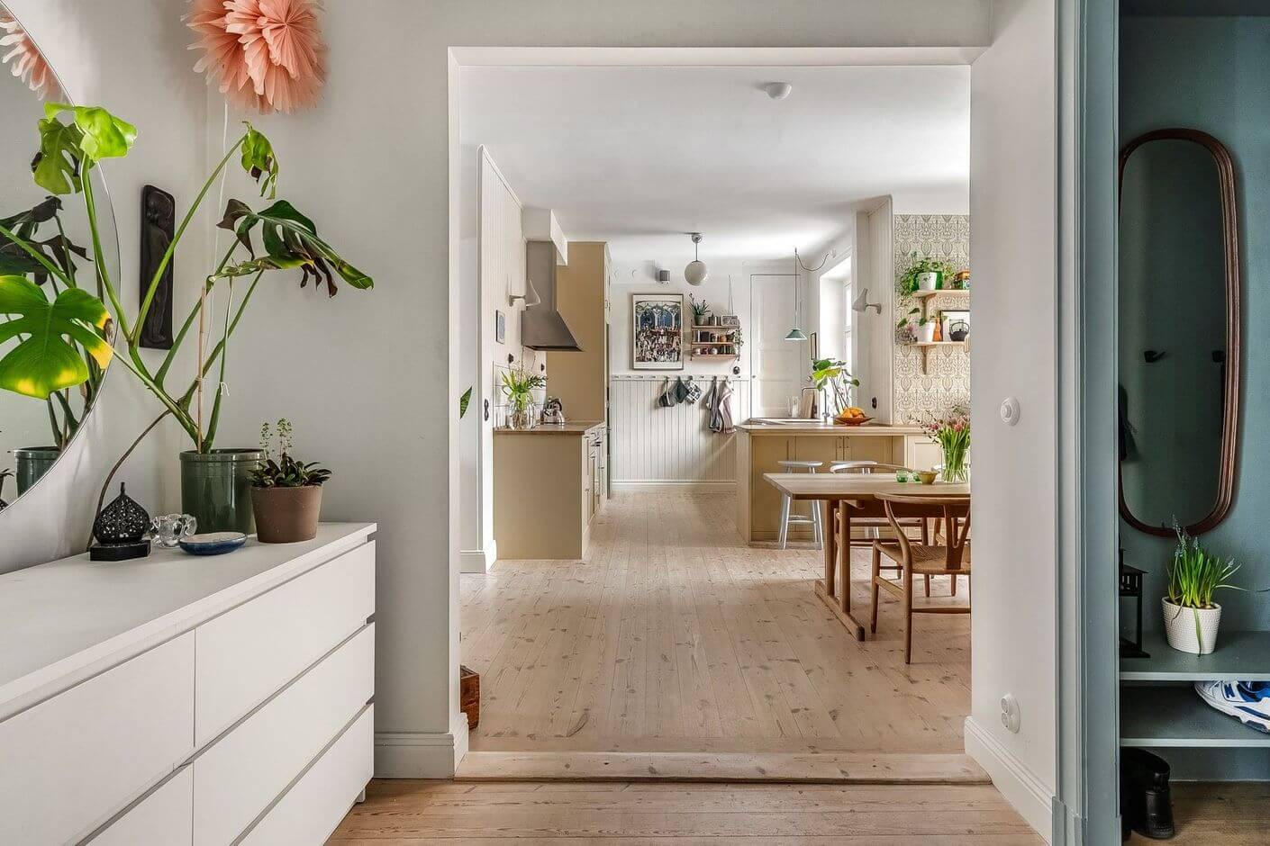 hallway with malm dresser