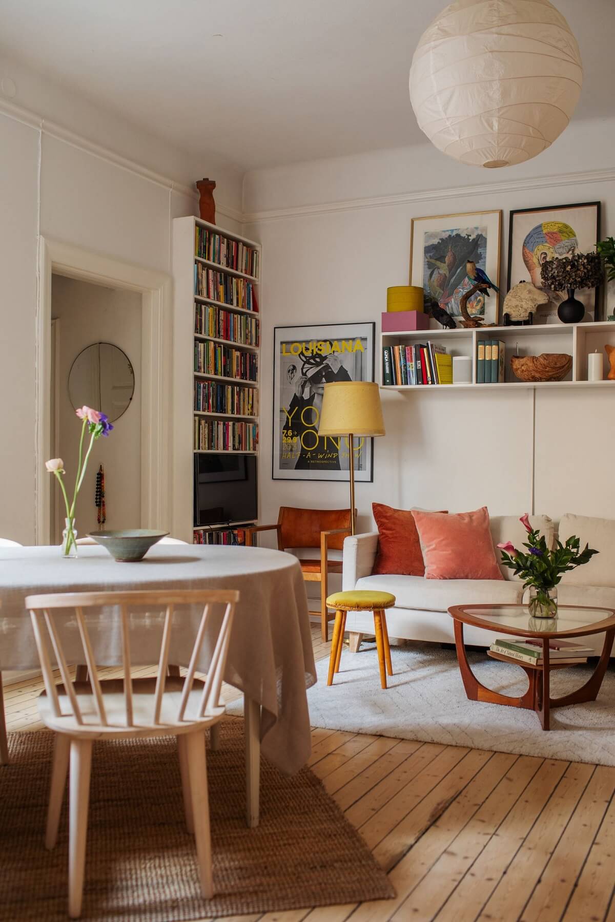 scandi living room with shelves and wooden floor nordroom