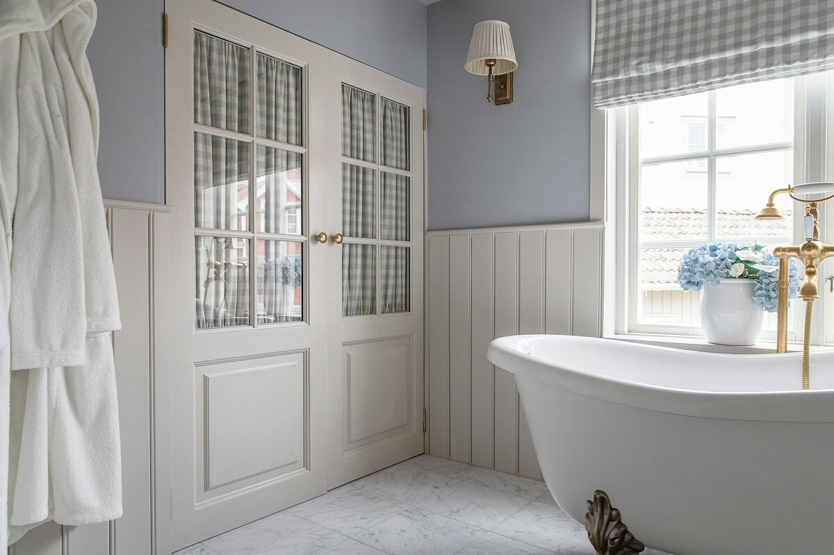 bathroom with freestanding bath luxurious summer house sweden nordroom