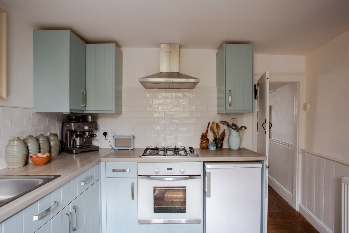 blue kitchen