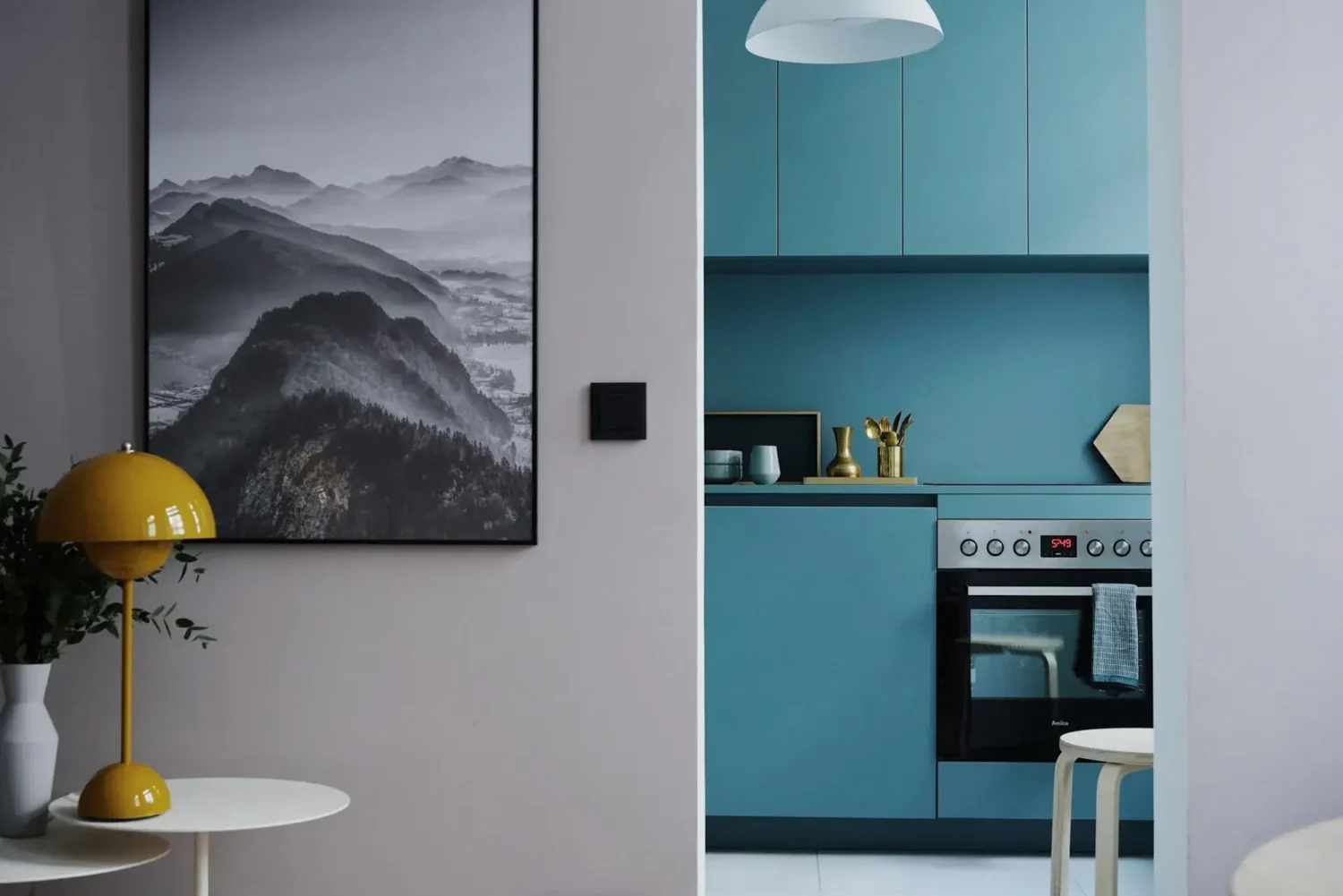 blue kitchen