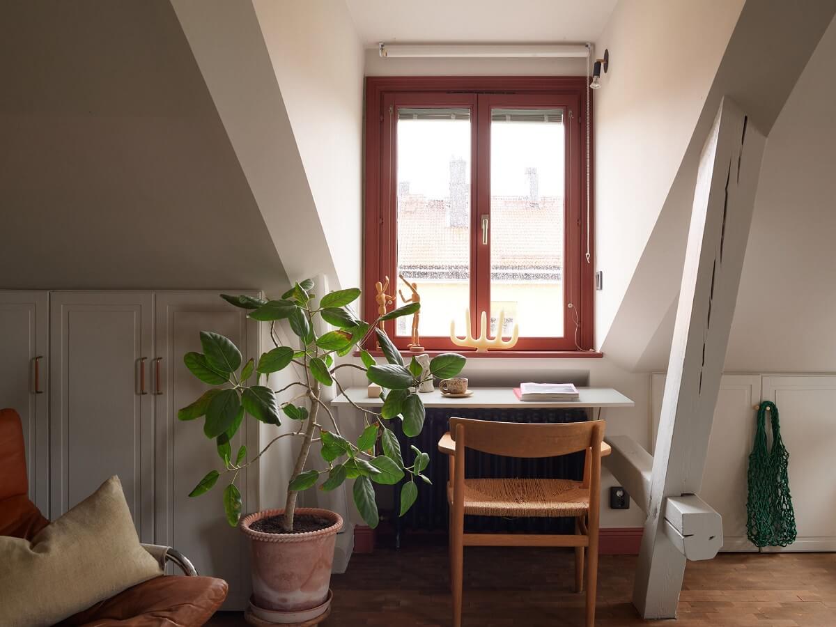 desk under window