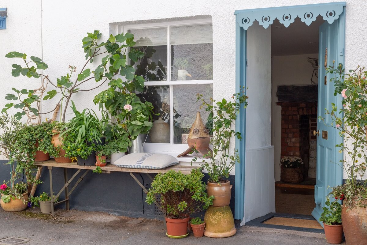 front facade plants A Charming 400-Year-Old Cottage in England