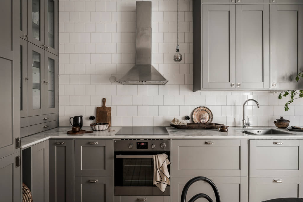 gray cupboards
