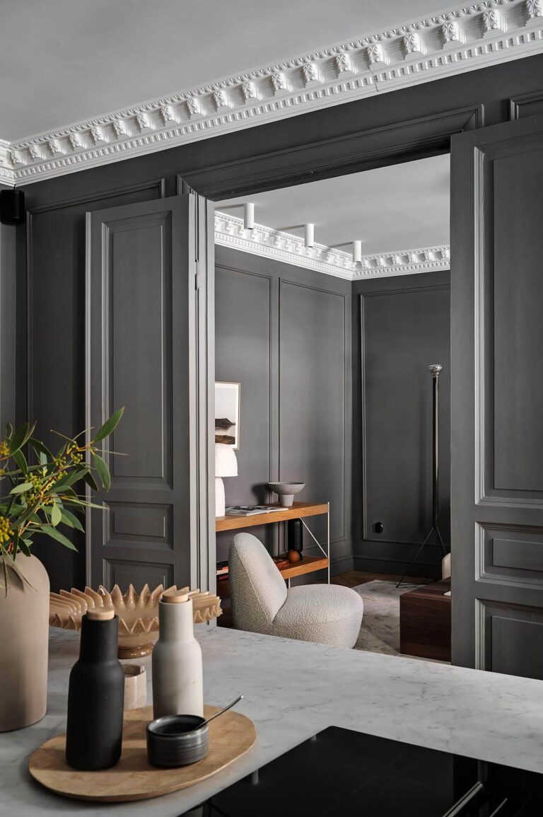 A Luxurious Renovated Apartment with Dark Gray Walls - The Nordroom