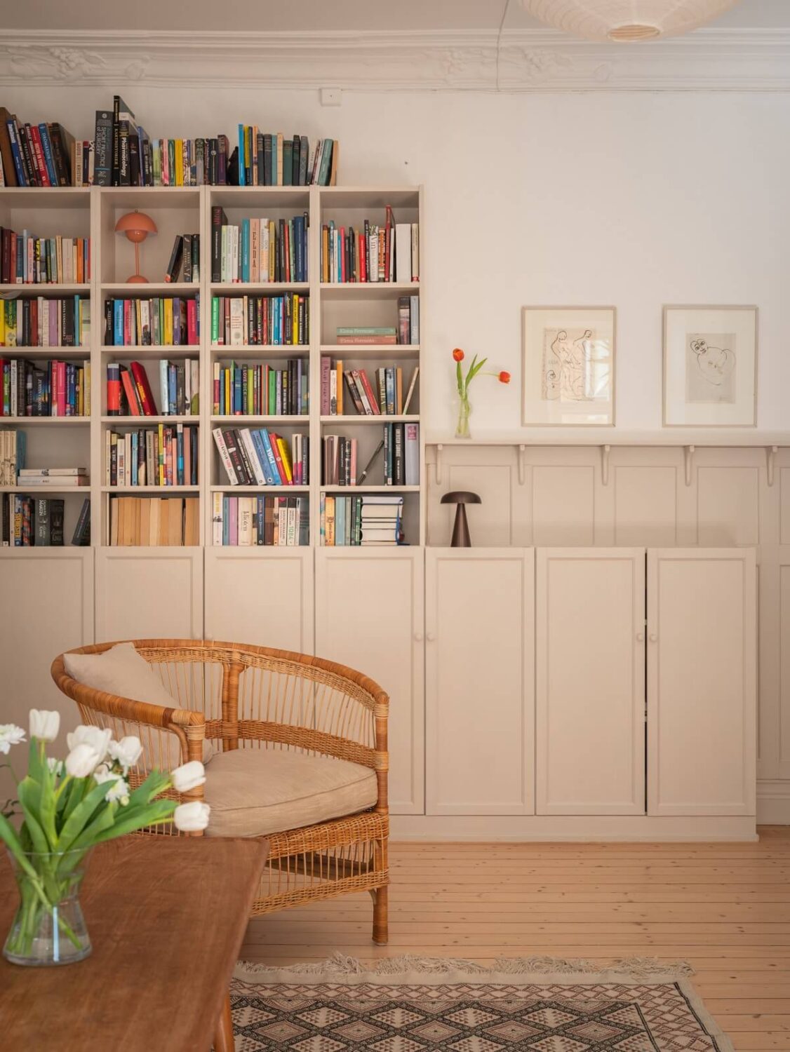 Light-Filled Rooms in a Historic Gothenburg Apartment 5 living room bookcases and cabinets