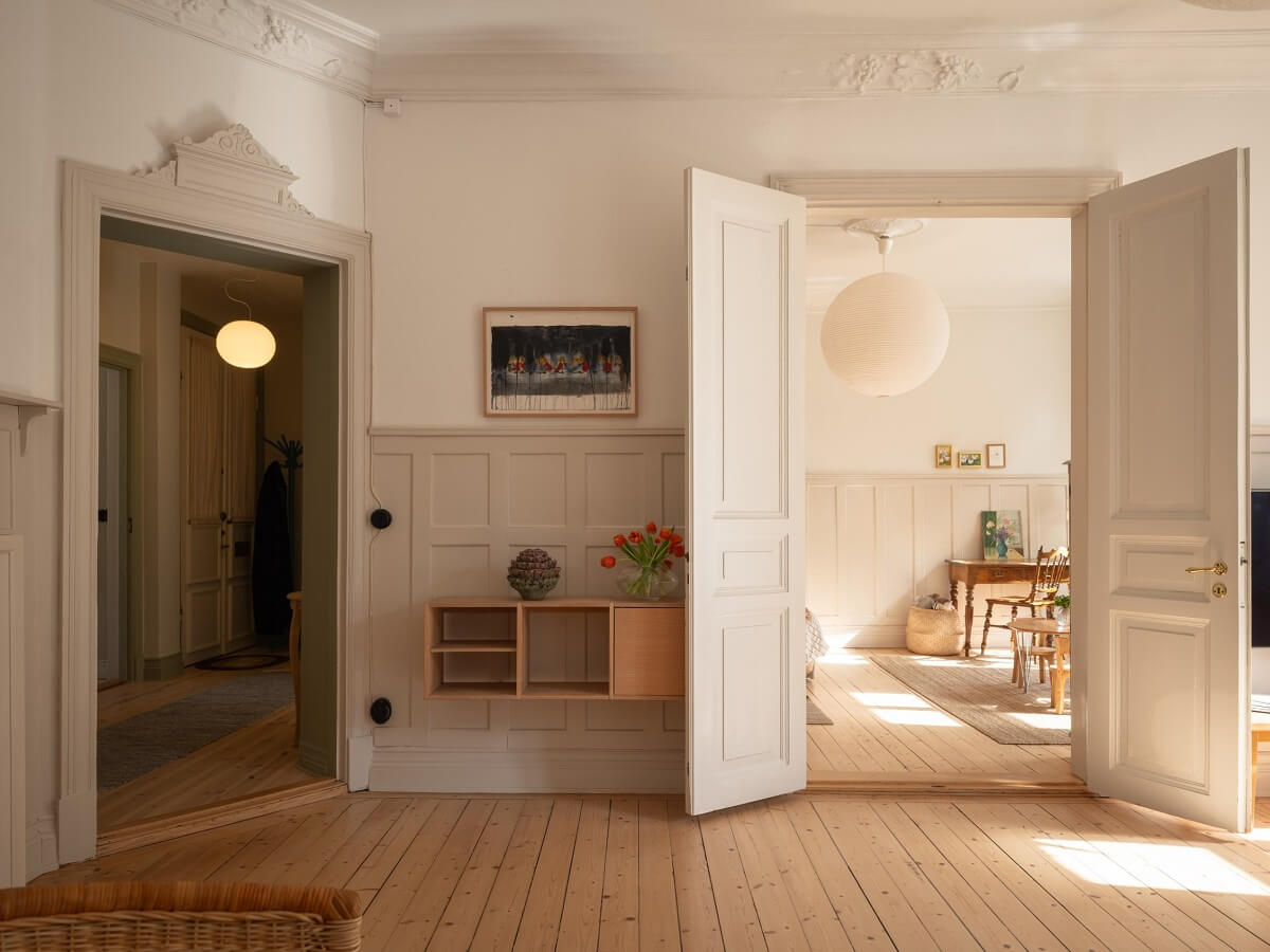 Light-Filled Rooms in a Historic Gothenburg Apartment 6 living room with floating cabinet