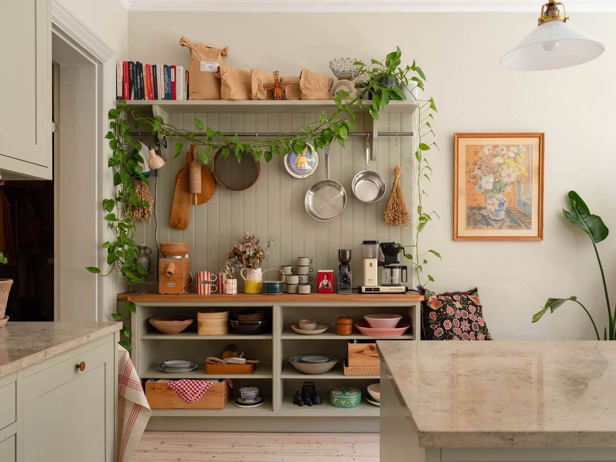 mint green kitchen storage