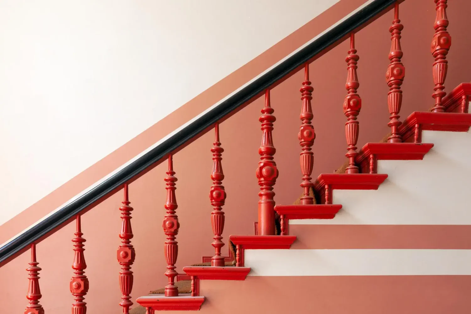 red and pink stairs
