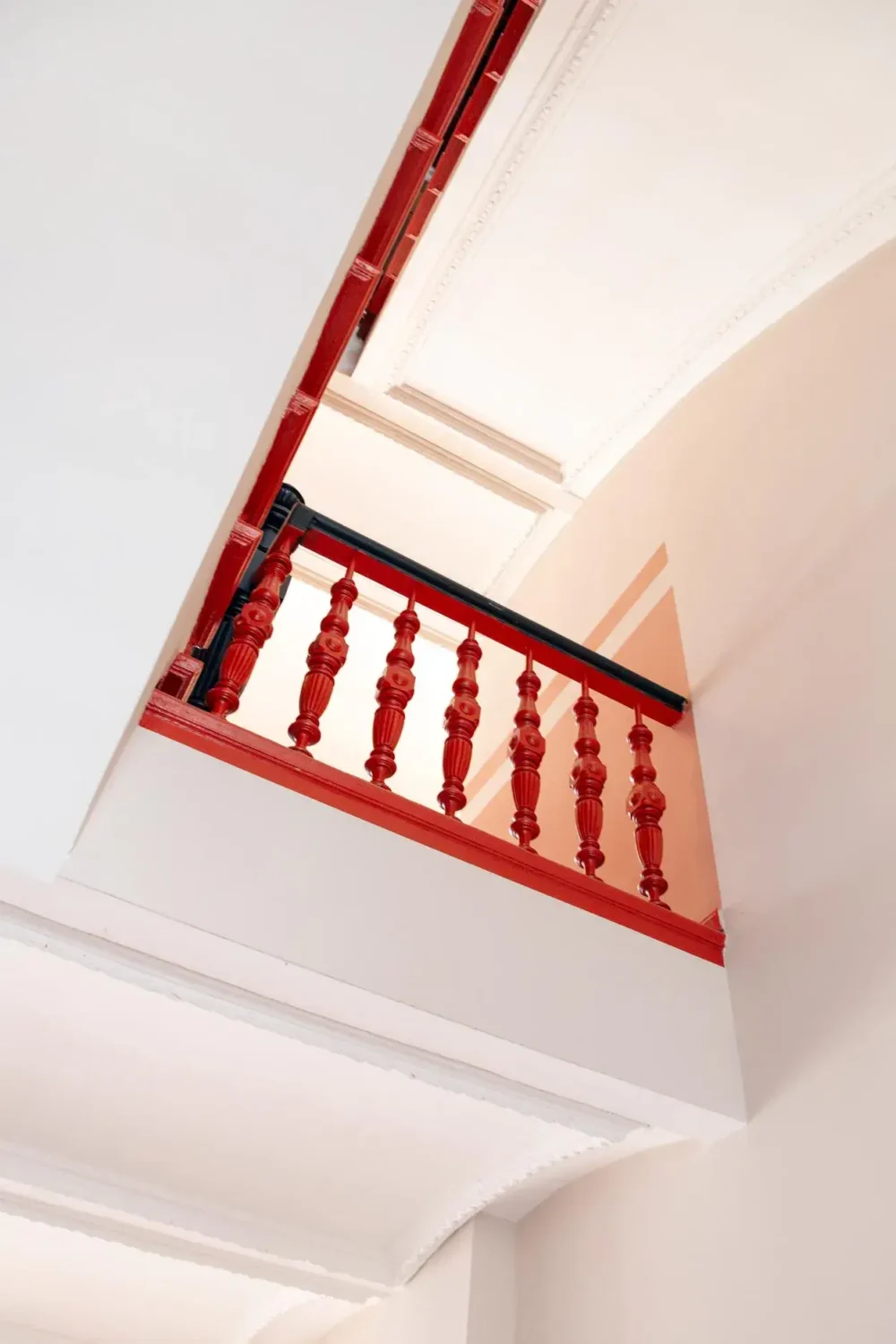 red stair balustrade