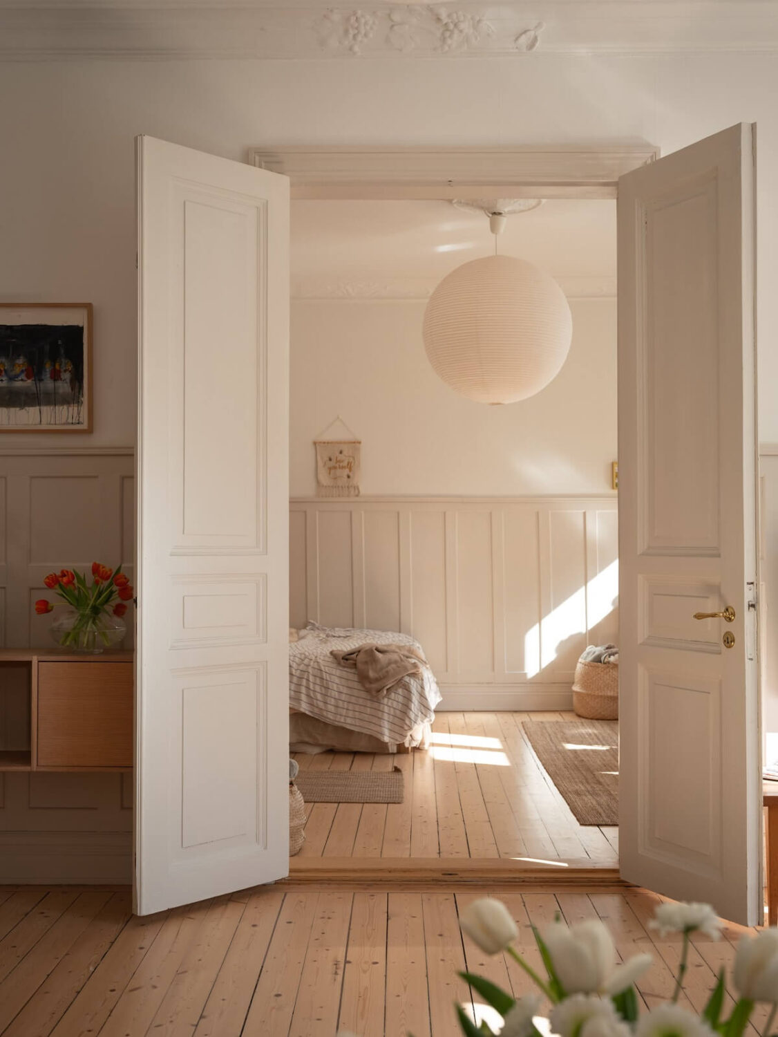 Light-Filled Rooms in a Historic Gothenburg Apartment 7 view into kids bedroom