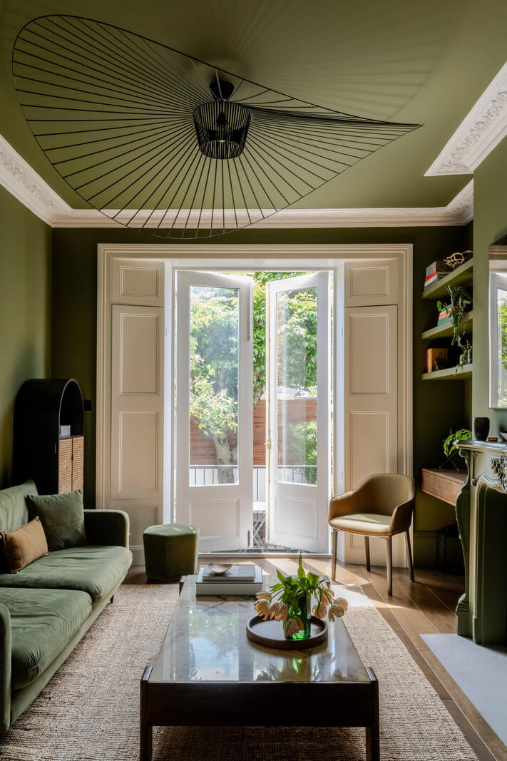 all green living room