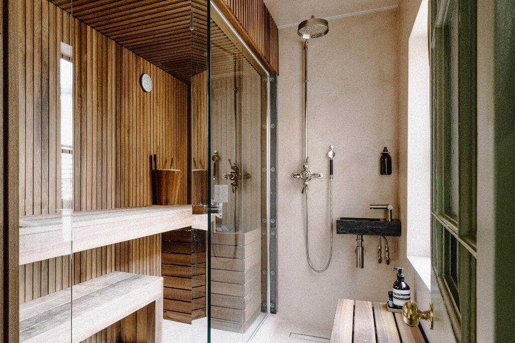A Historic London Home with Contemporary Interiors 15 bathroom with sauna A Historic London Home with Contemporary Interiors