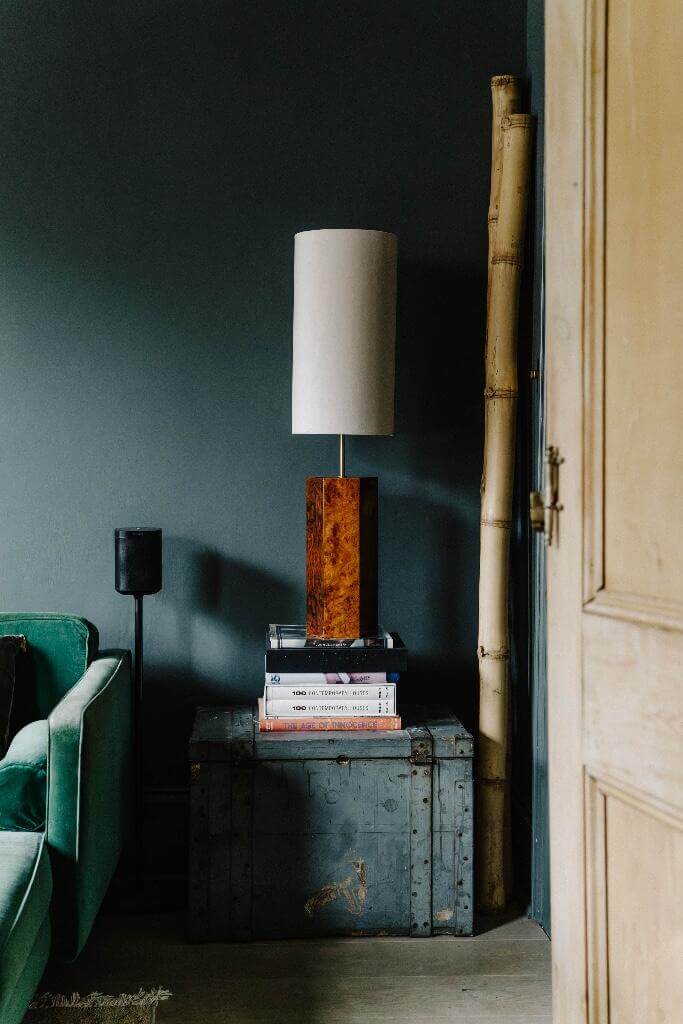 A Historic London Home with Contemporary Interiors 11 dark walls living room