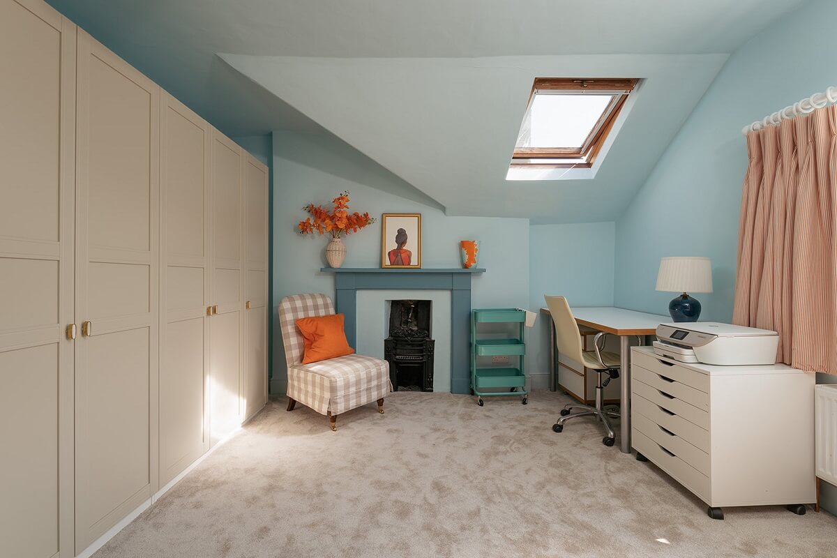 light blue home office