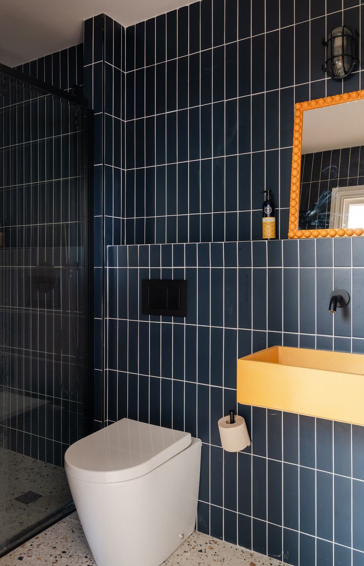 Moody, not Gloomy! Beautiful Dark Small Bathrooms - The Nordroom