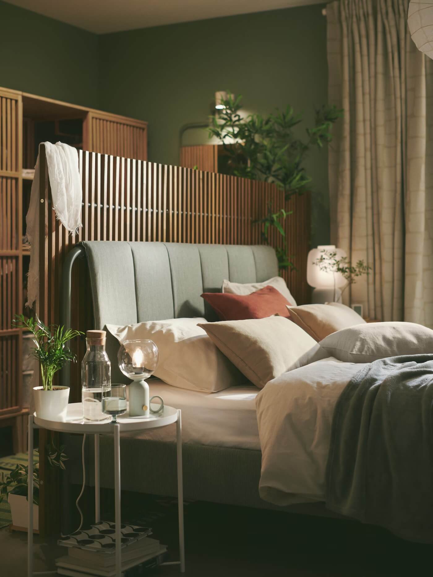 A Sage Green IKEA Bedroom with A Walk-In Closet - The Nordroom