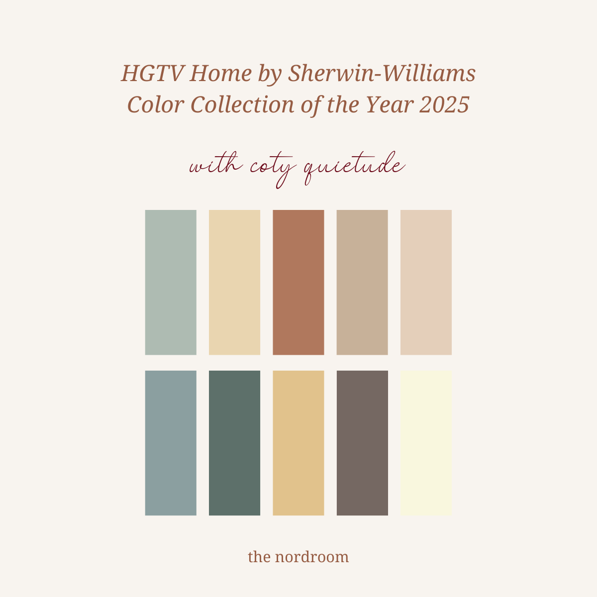 HGTV Home by Sherwin Williams 2025 Color Collection of the Year nordroom 1 HGTV Home by Sherwin-Williams Color of the Year 2025: Quietude