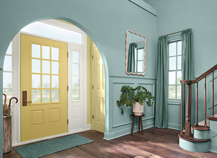 hgtv home color trends 2025 delft wall color nordroom HGTV Home by Sherwin-Williams Color of the Year 2025: Quietude