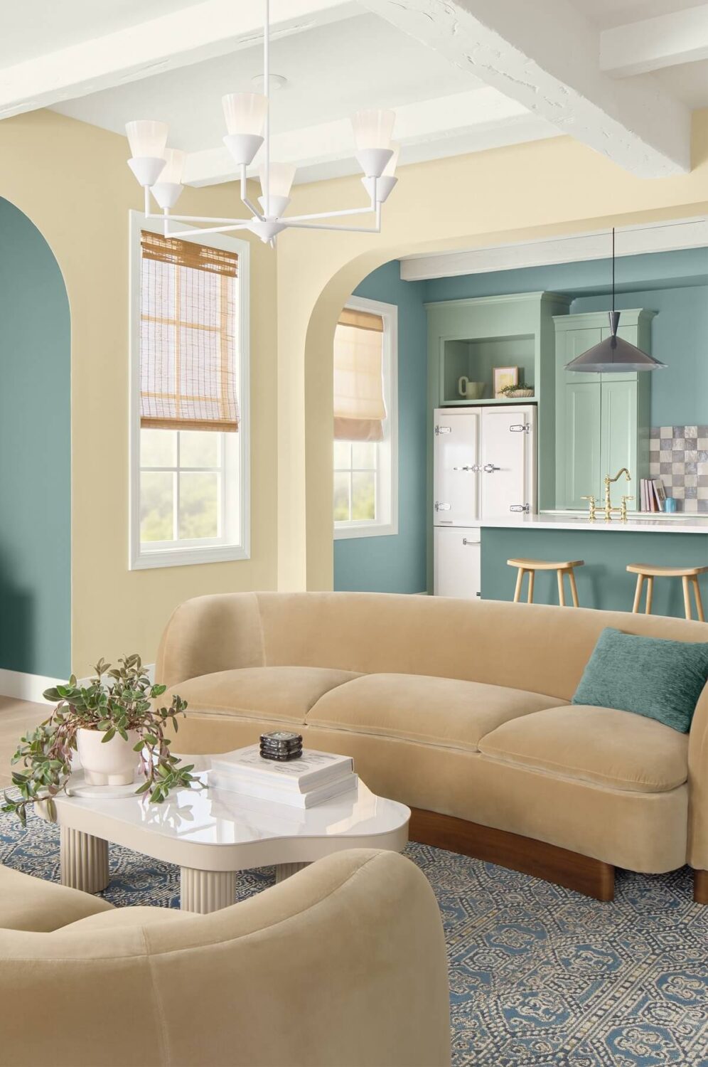 hgtv home color trends 2025 pastel yellow and blue living room nordroom
