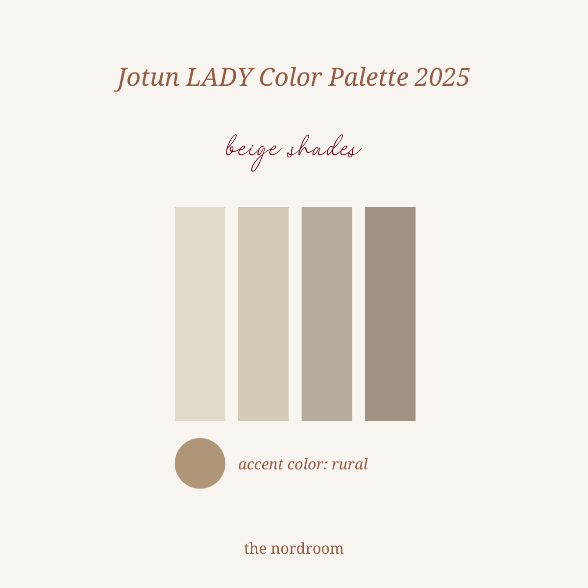 jotun lady color palette 2025 beige shades nordroom