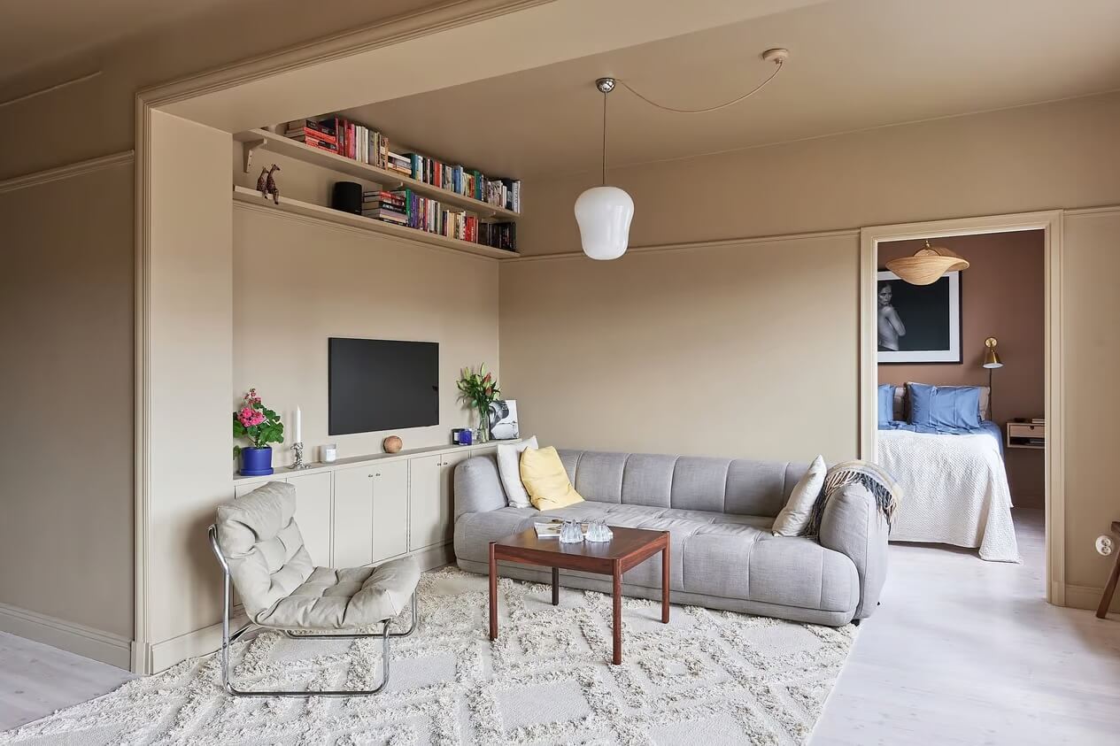 minimalistic beige living room
