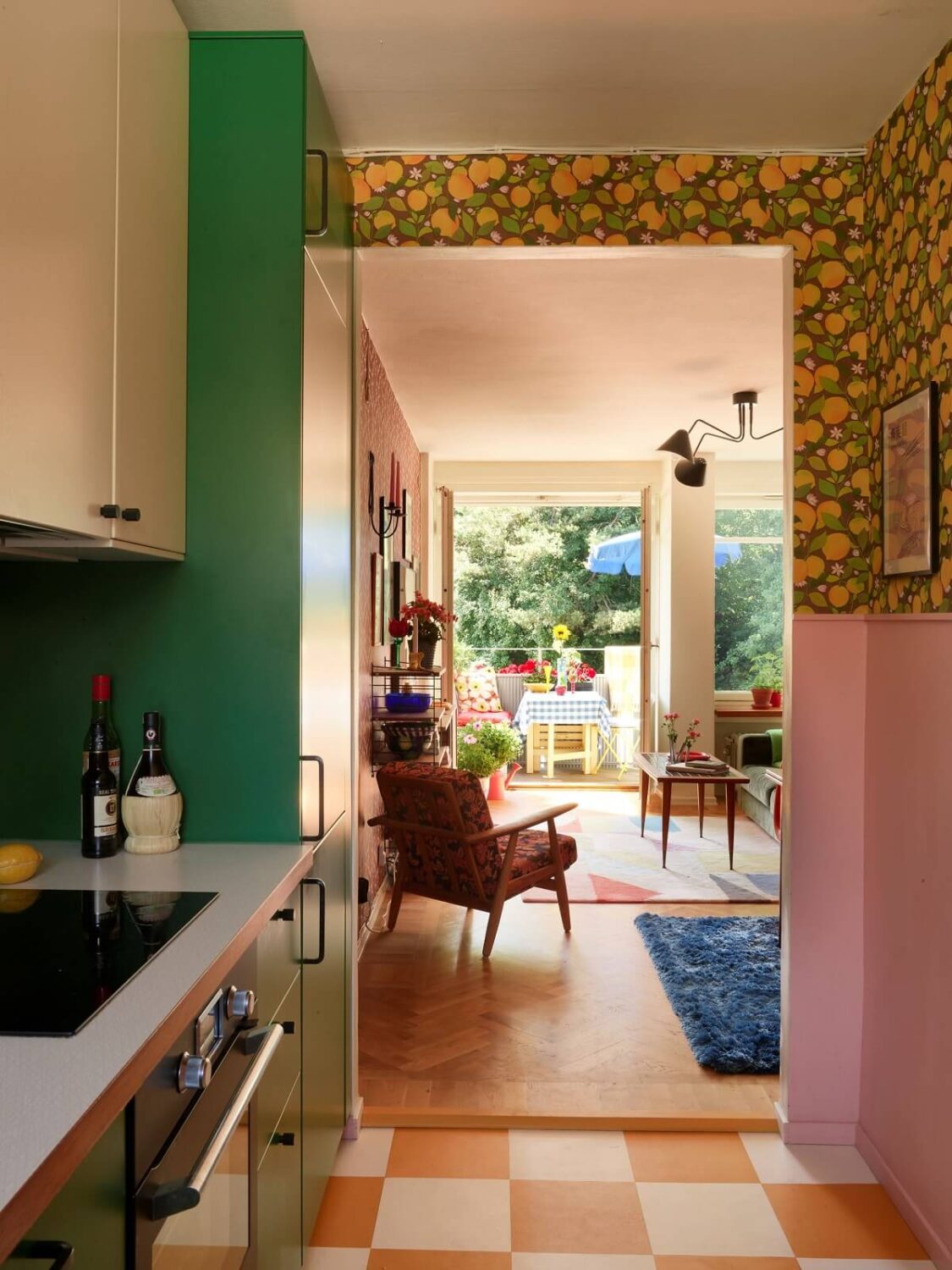 open plan kitchen and living room