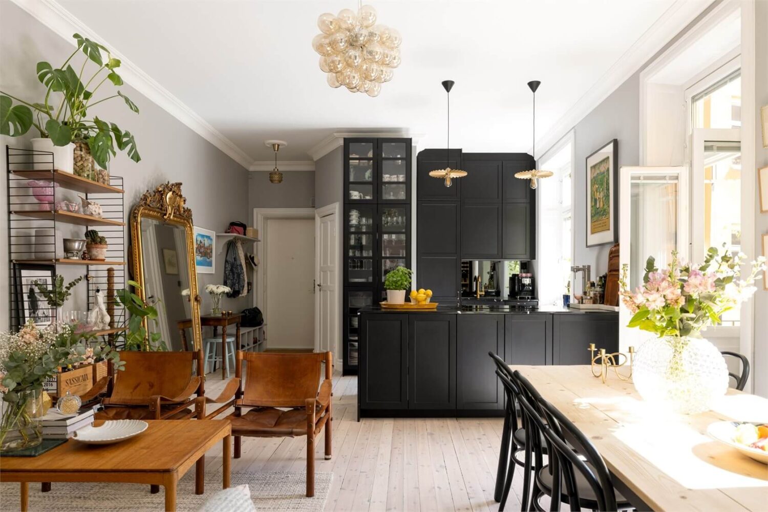 open plan living room and kitchen