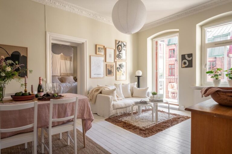 scandinavian living room beige walls white floor nordroom
